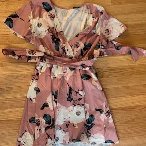 Pink floral dress